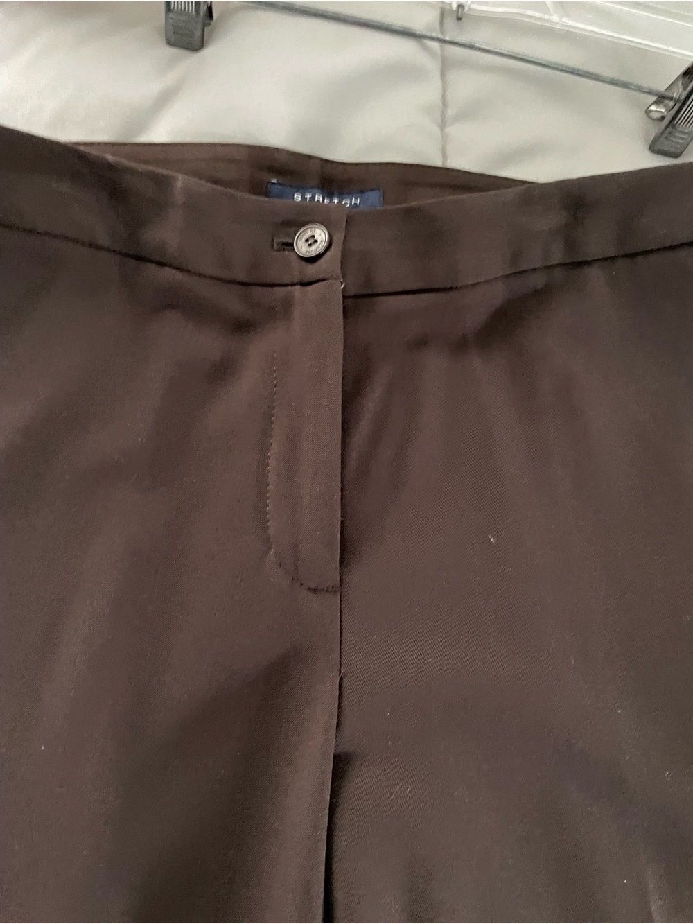 Classic Women's Brown Straight-Leg Dress Trousers - Picture 4 of 6